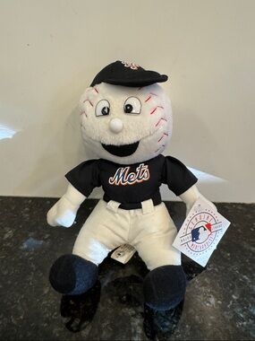 New York Mets Plush Baseball Mascot - White & Black Stuffed Toy